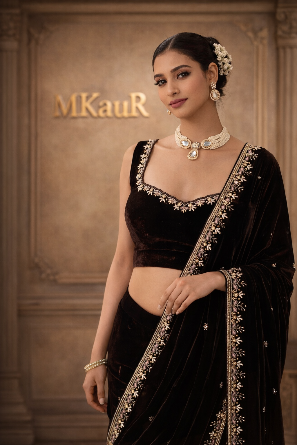 Premium Velvet Wedding Saree