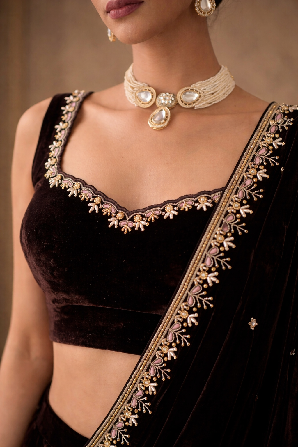 Premium Velvet Wedding Saree