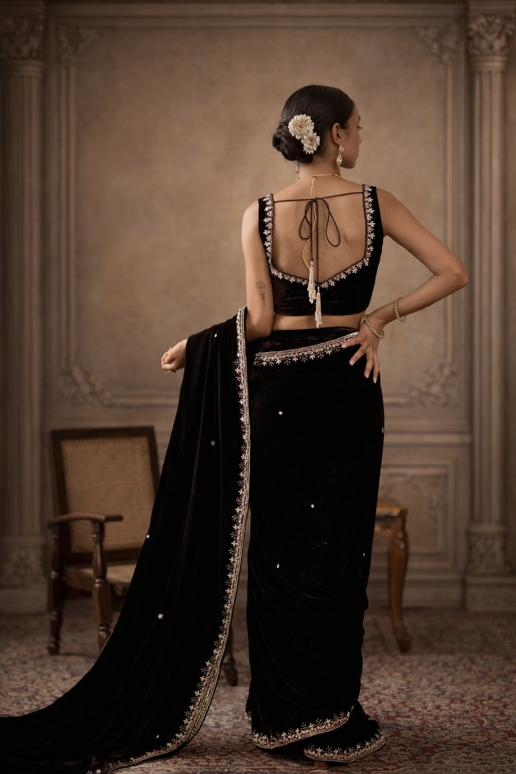 Premium Velvet Wedding Saree