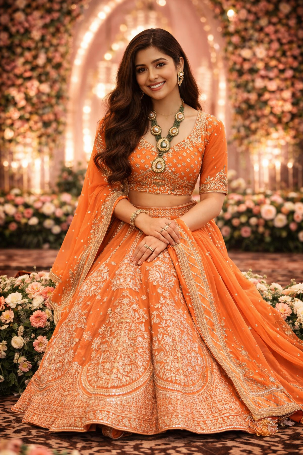 Premium Faux Georgette Designer Lehenga Choli Set with Thread & Sequin Work – Boutique Wedding Collection