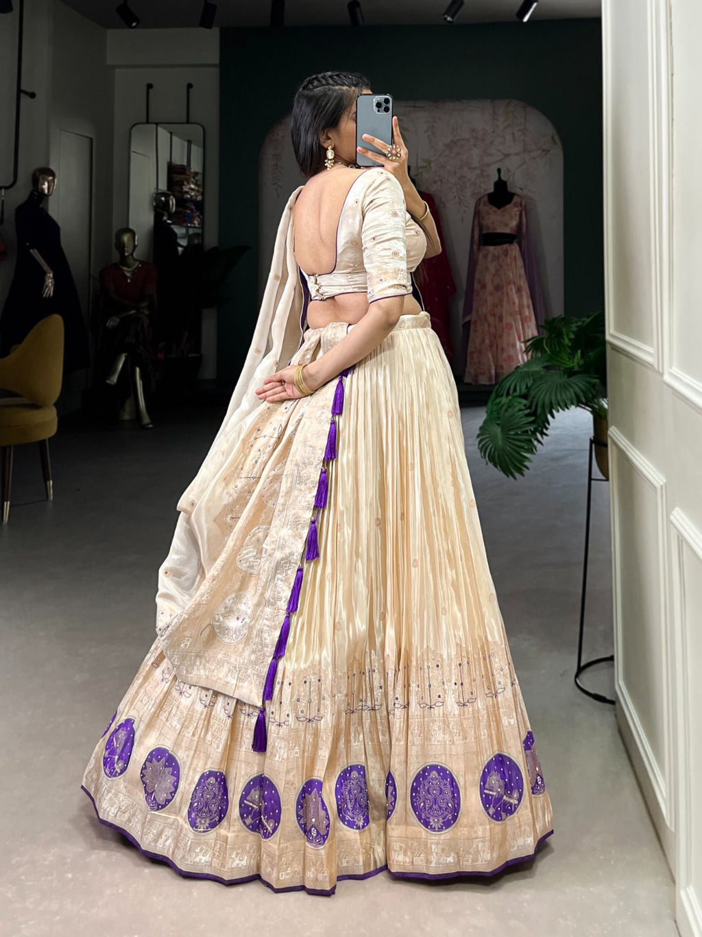 MKauR Wedding Collection 2025 – Pure Shimmer Lehenga With Mirror & Moti Handwork