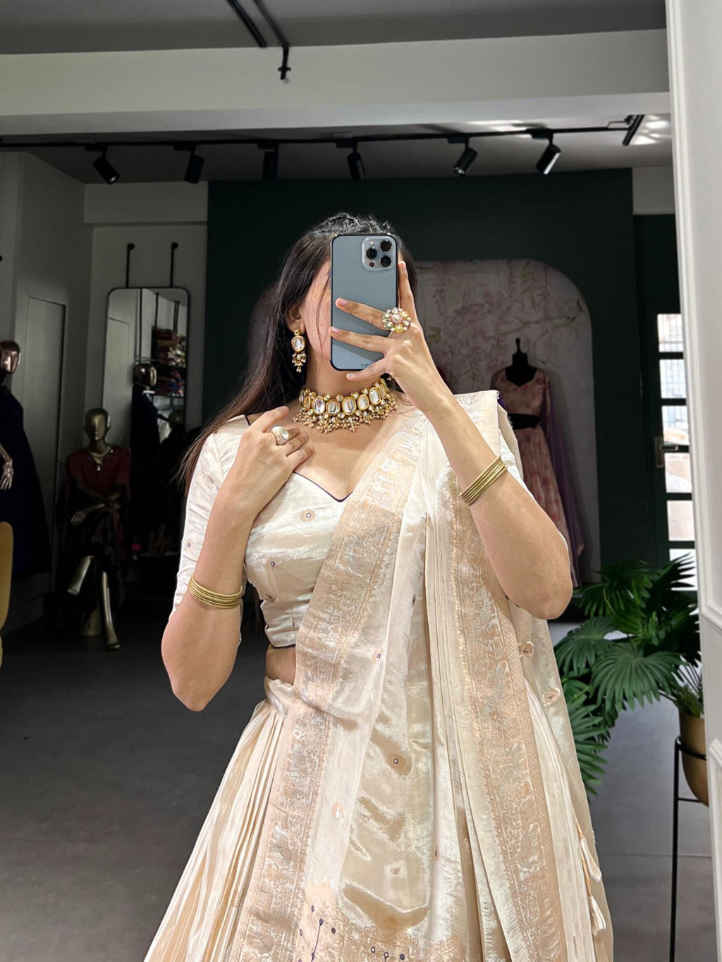 MKauR Wedding Collection 2025 – Pure Shimmer Lehenga With Mirror & Moti Handwork