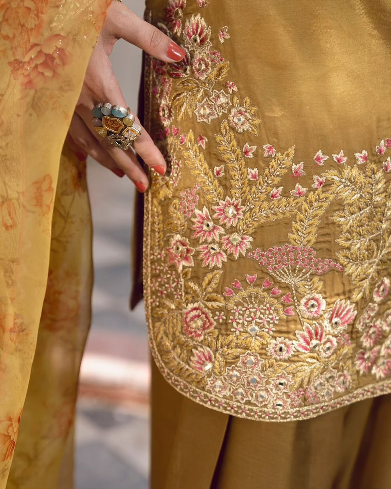 Elegant Mustard Gold Designer Suit